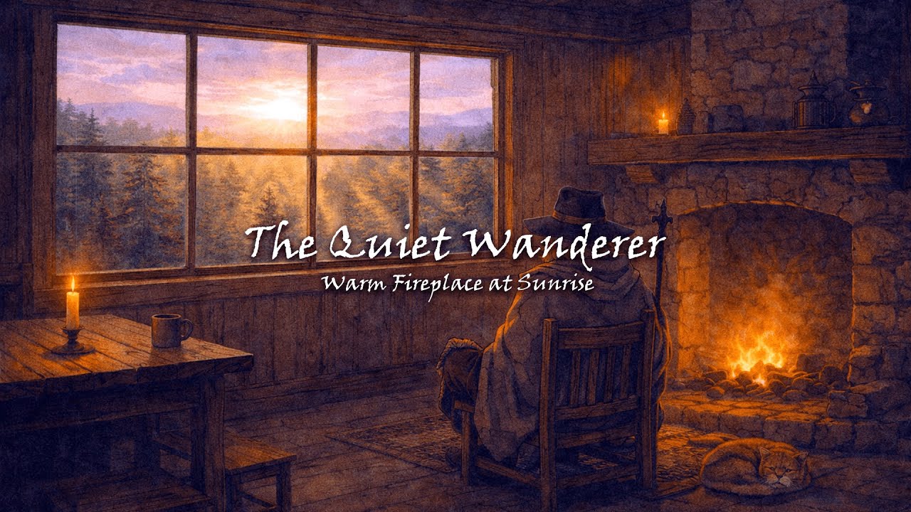 Warm Fireplace at Sunrise | Cozy Morning Ambience for Relaxation & Focus