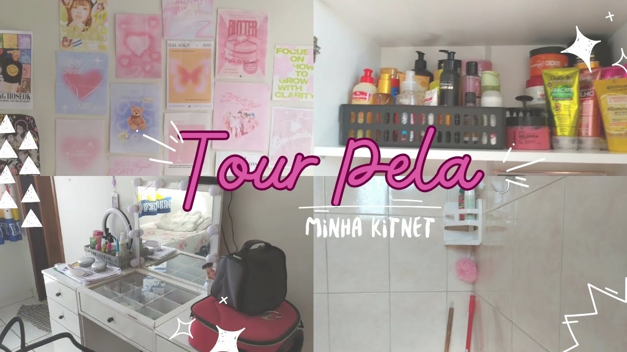 TOUR PELA MINHA KITNET | quarto, cozinha, banheiro | Diene Luisa