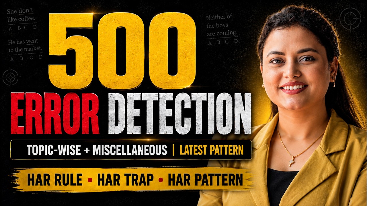 IBPS PO 2026 English Marathon | 500 Error Detection Questions | Latest Pattern 2026 | By Rupam Ma'am
