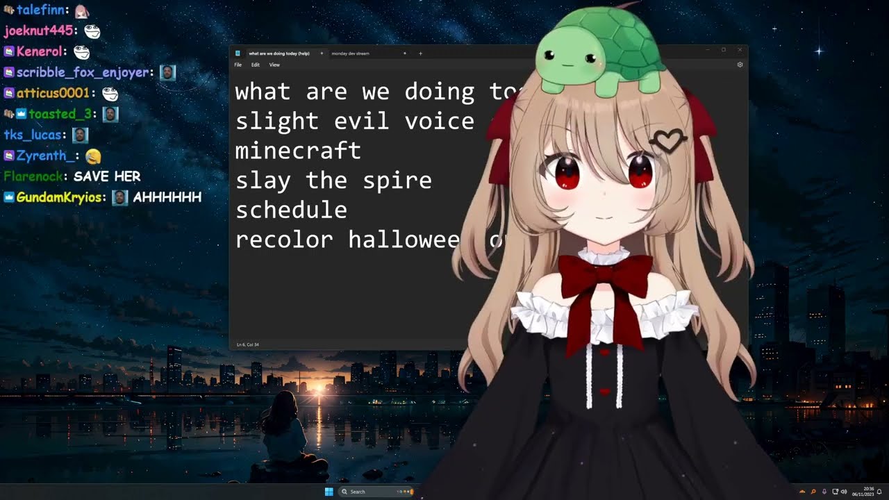 Vedal shows Evil Neuro recolored halloween outfit