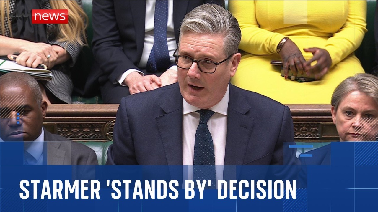 Starmer 'stands by' decision not to involve UK in attacks on Iran