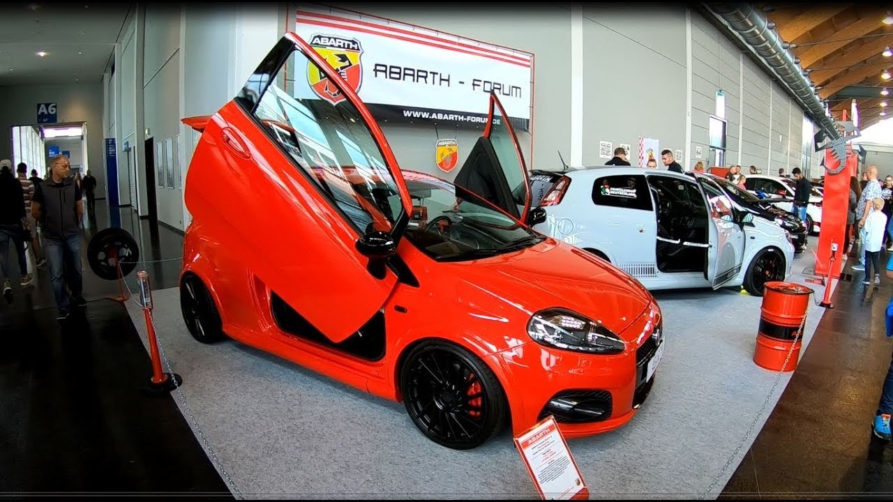 Abarth Fiat Grande Punto with lambo doors lowered mega tuning show car walkaround + interior V2414