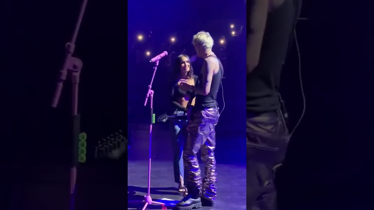 Megan Fox & Machine Gun Kelly smoking on the stage in live concert in Indiana Last Night