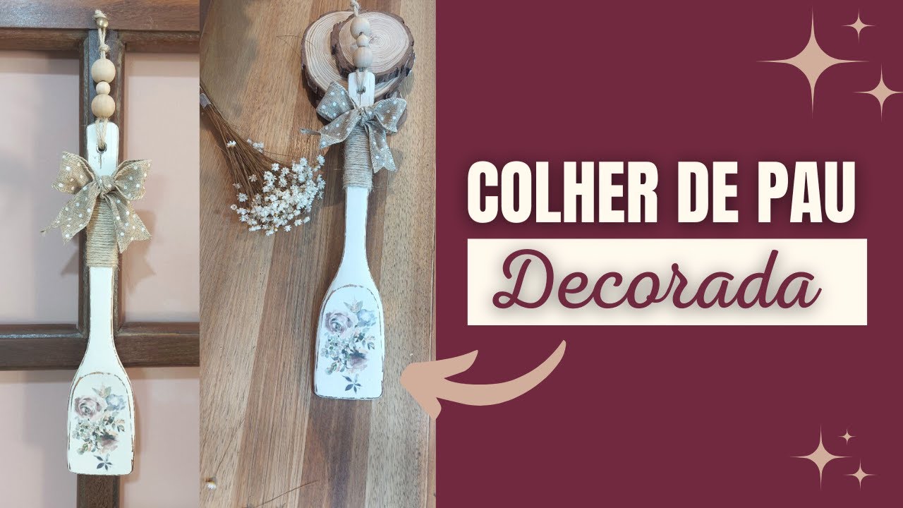 DIY Colher de Pau Customizada - Faça Você Mesmo Colher de Pau Decorada por Roberta Noia