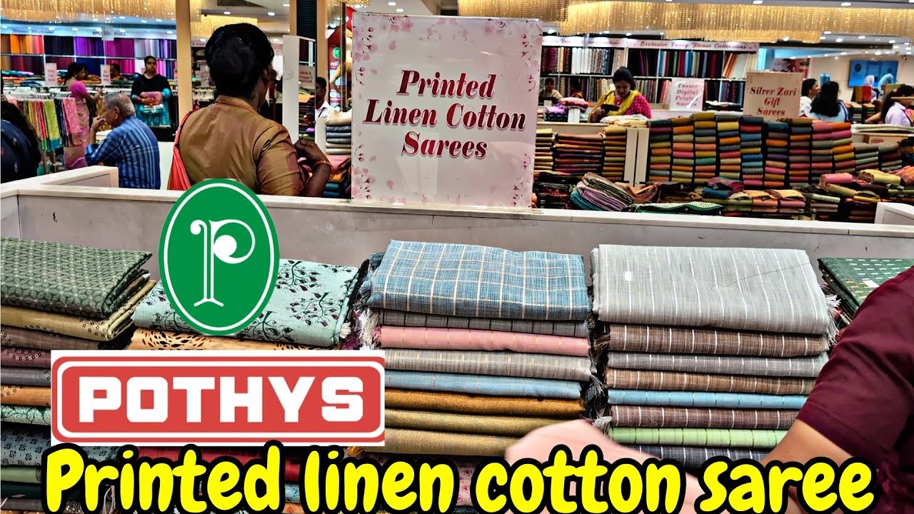 Pothys 🎉Printed linen saree collection 🎉oppanakara street Coimbatore