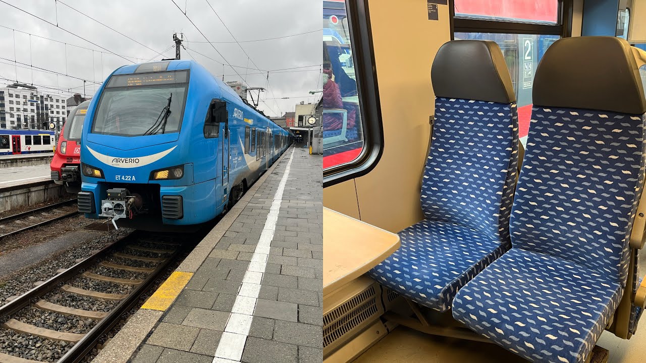 Im Arverio Bayern Flirt als RE 72 von Memmingen nach München Hbf mit V.max 160 Km/h