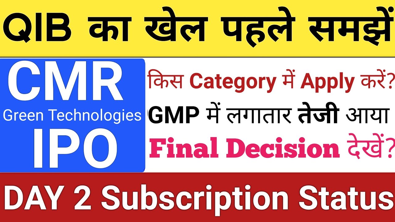 CMR Green Technologies IPO | CMR Green IPO Subscription GMP Today | IPO GMP Today | Stock Market Tak