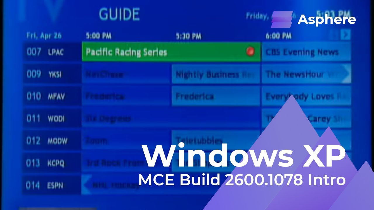 Windows XP Media Center Edition 2002 Build 2600.1078 Intro
