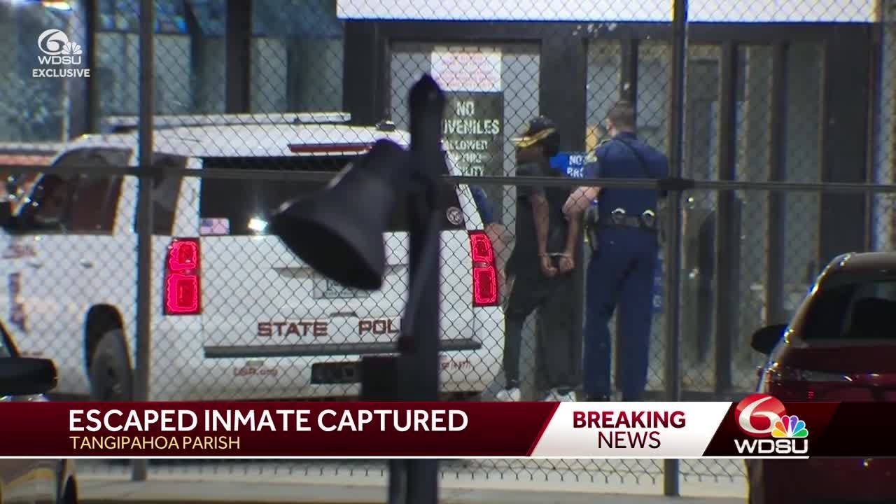 Louisiana State Police recapture inmate who escaped from Tangipahoa Parish Jail