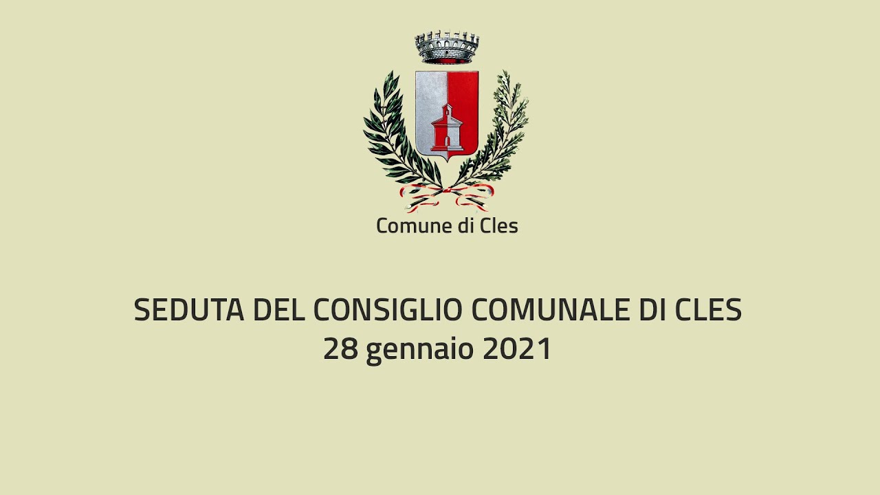 Seduta del Consiglio Comunale di Cles - 28 gennaio 2021