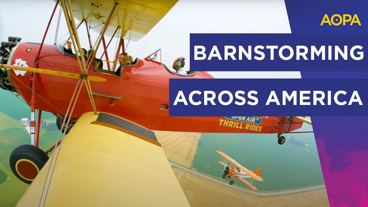 This modern day barnstormer sells rides in his biplane across the country