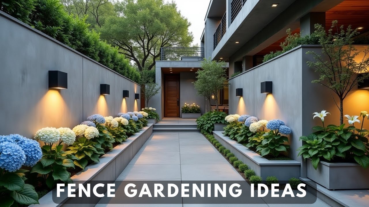 Fence Gardening Ideas That Transform Your Outdoor | Linear Planters & Lighting