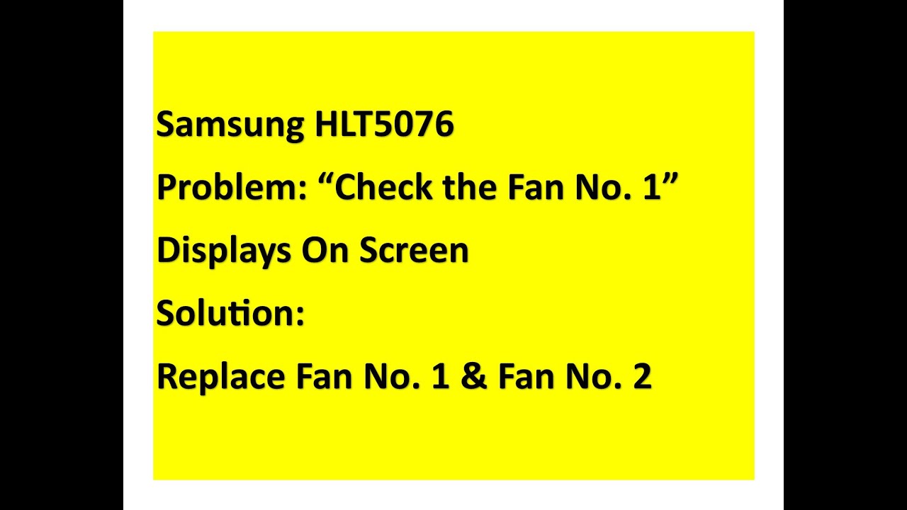 Samsung TV Fan Replacement
