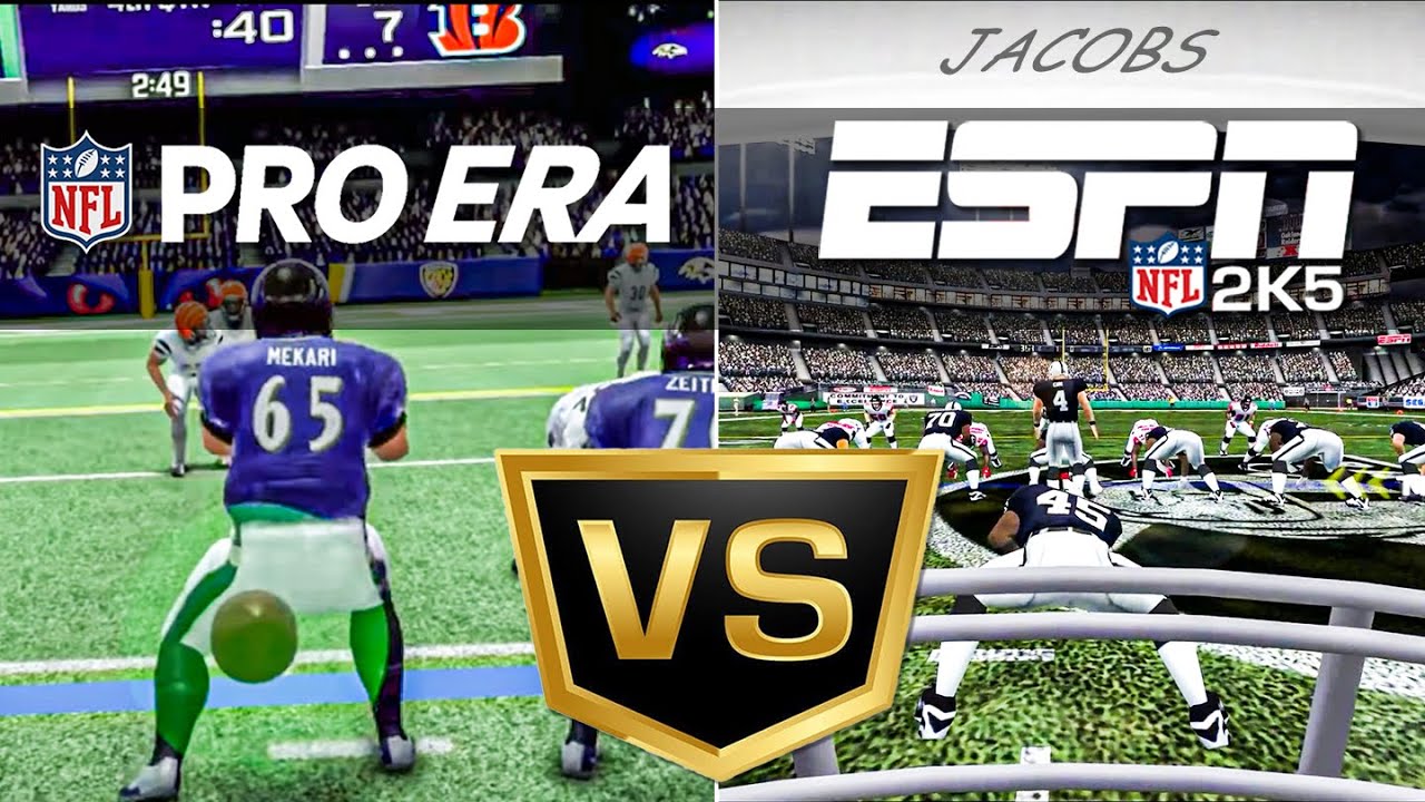NFL2K VS NFL PRO ERA! FIRST PERSON FOOTBALL SHOWDOWN!