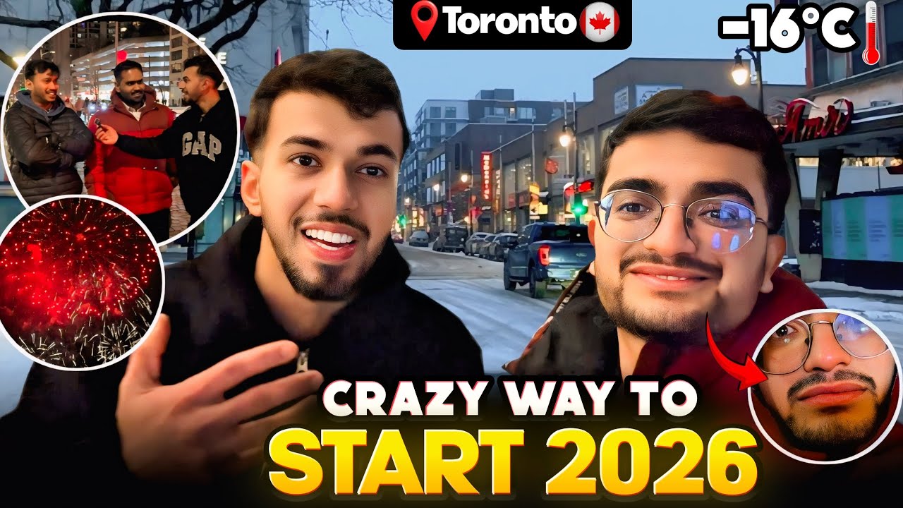 CANADA MEIN LOGON SE NEW YEAR RESOLUTION😜 PUCHA | FUNNIEST VLOG🤣 | FIREWORKS
