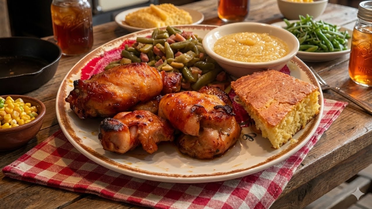 🫘✨Passed Down Tips to Transform Canned Green Beans Into Homemade 🍗💛| Perfect Crispy Chicken Thighs 