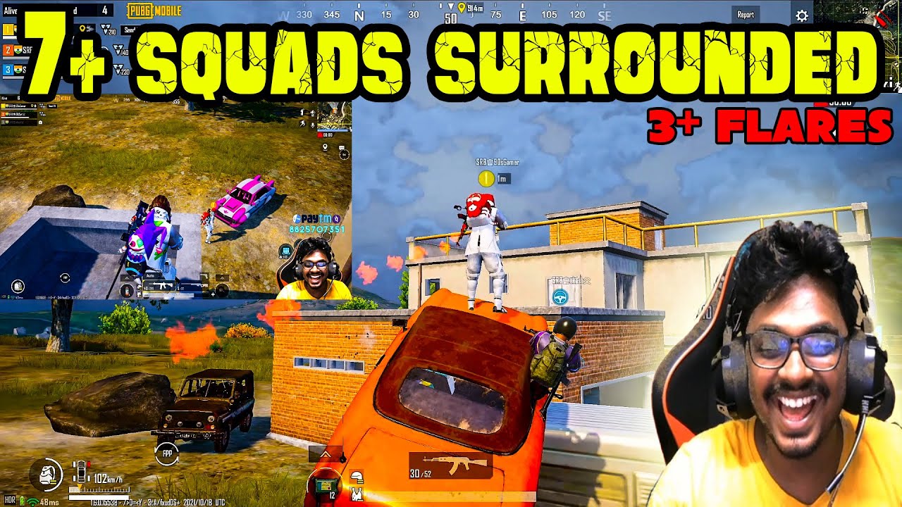 3+ Flares (7+ Squads Surrounded Us) On Pochinki Squad House In PubgMobile/BGMI #pubgm #shorts #bgmi