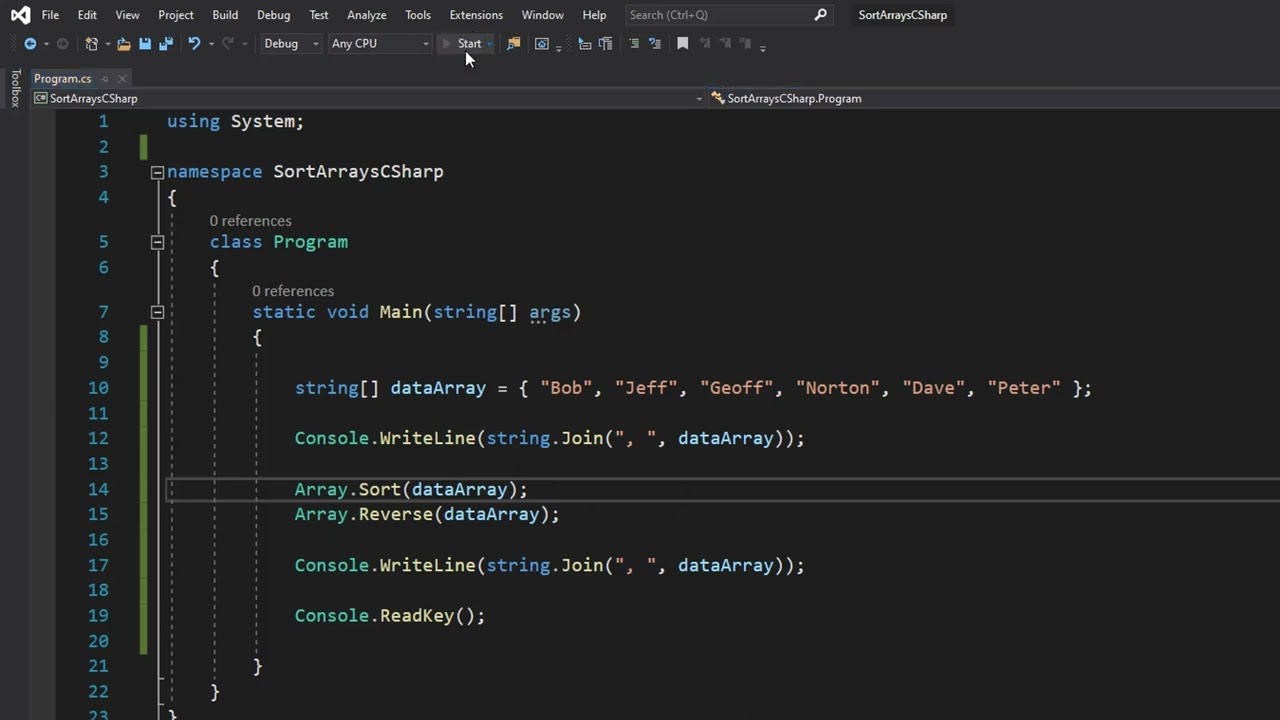 How to Sort Arrays In Ascending and Descending Order In C# (String and Int Arrays)