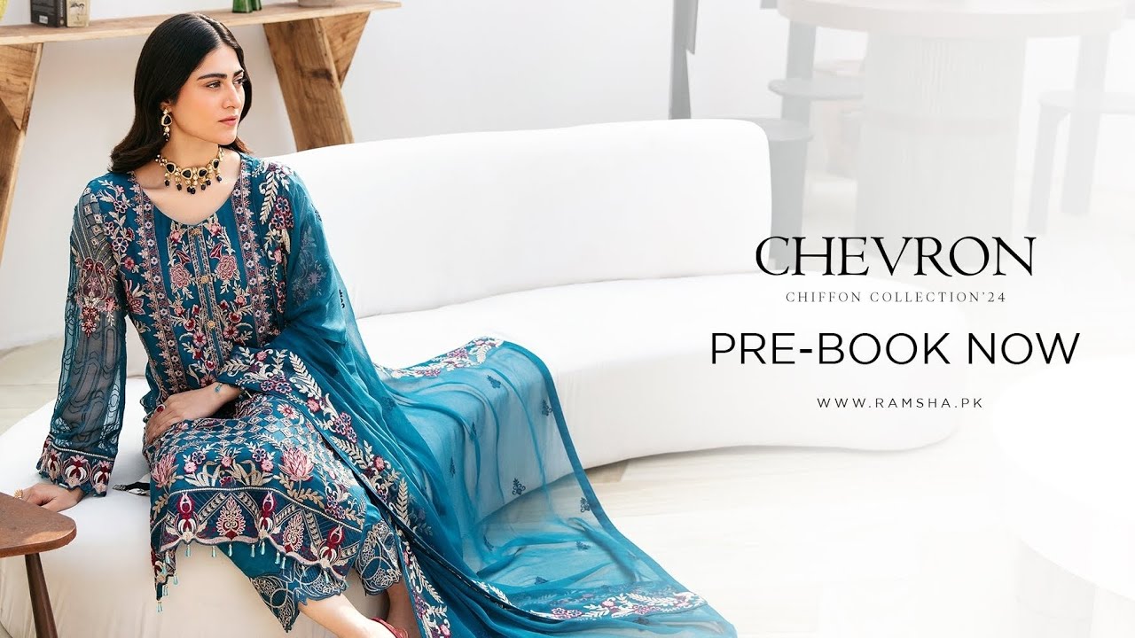 Ramsha Luxury Chiffon Unstitched Collection 2024 | Chevron Luxury Chiffon Vol-8 Collection by Ramsha