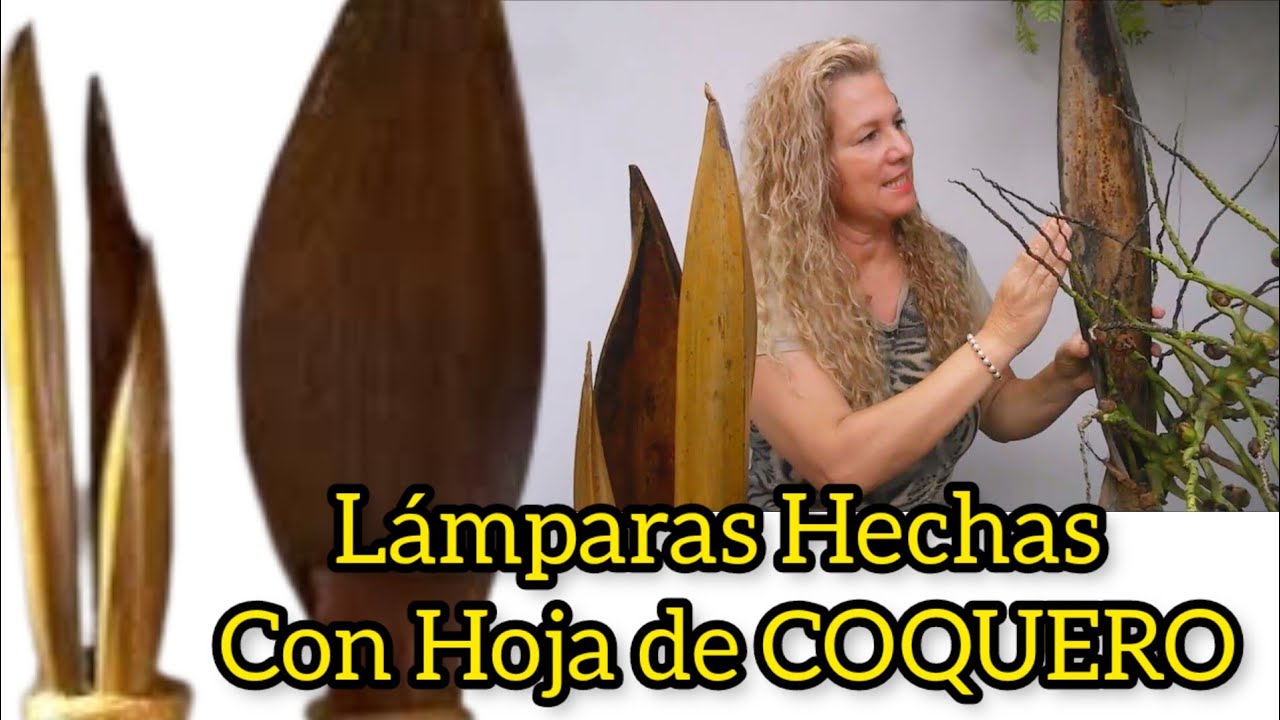 LAMPARA con la HOJA de COQUEIRO - Lamps made with coconut tree shells