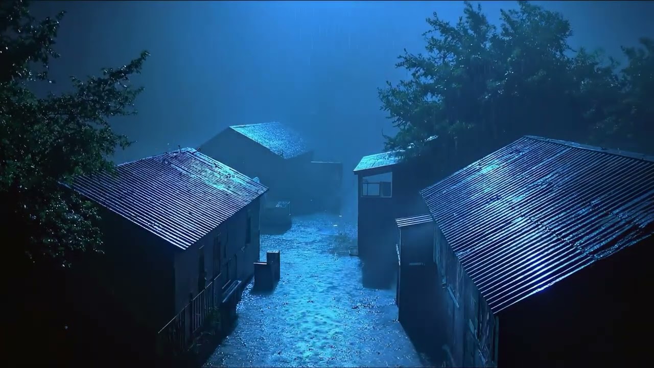 Rain Sounds for Sleeping – Deep Tin Roof Thunderstorm to Stop Overthinking and Sleep Fast