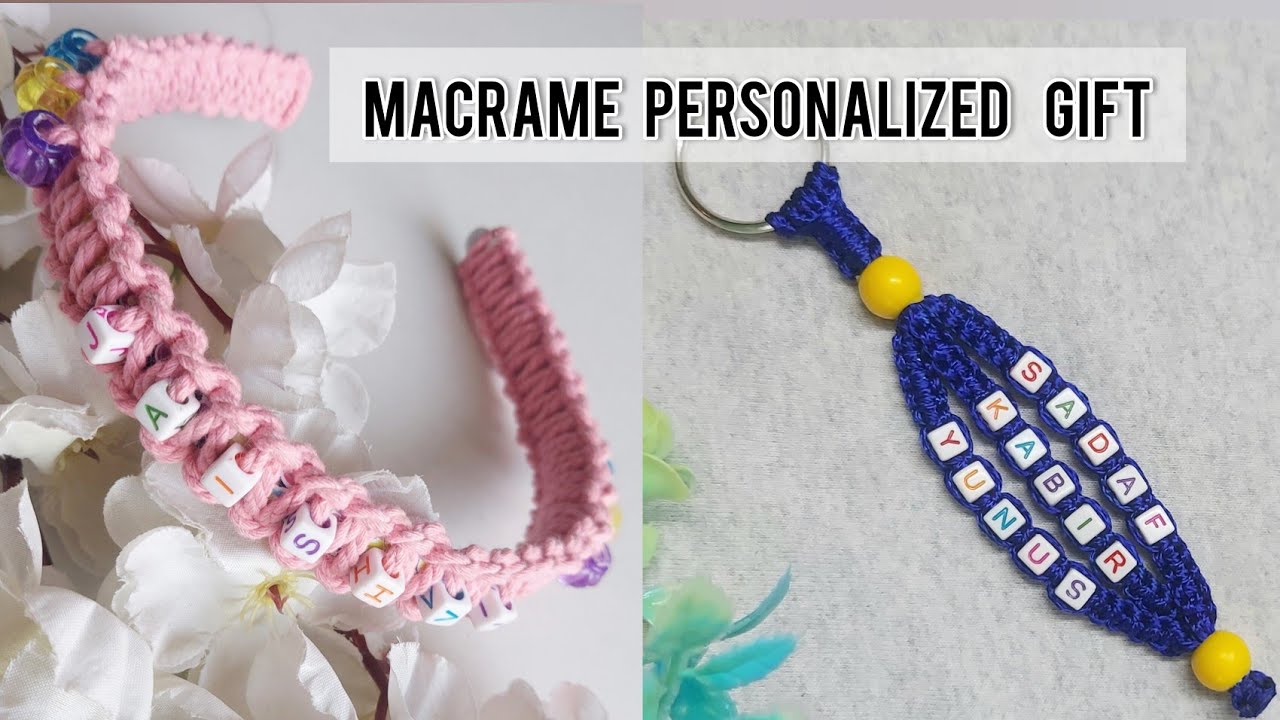 Macrame Personalized Keychain | Macrame Headband with Name | Handmade Gift | Step by Step Tutorial