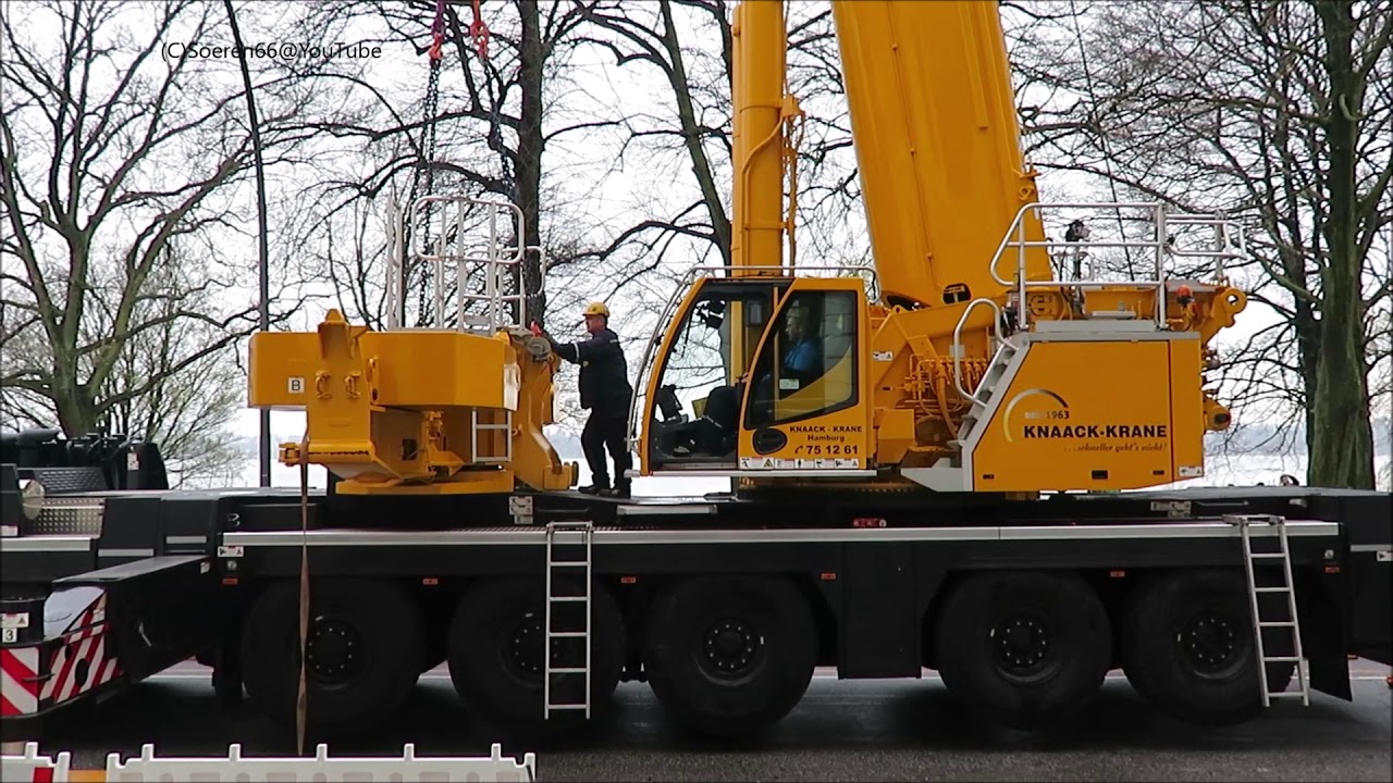 Soeren66 - LIEBHERR LTM 1450-8.1 von Knaack beim Kranabbau und Abrüsten, Teil 2