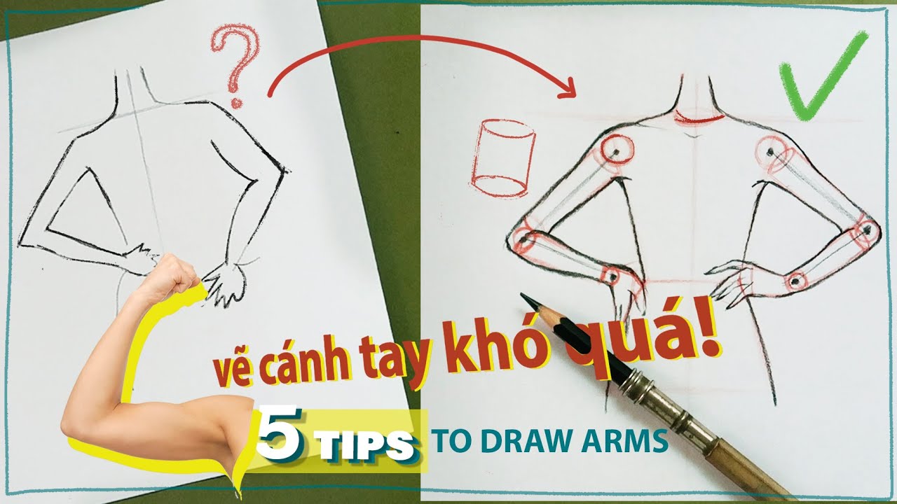 5 cách vẽ cánh tay nuột nà  I Kiquy Pham