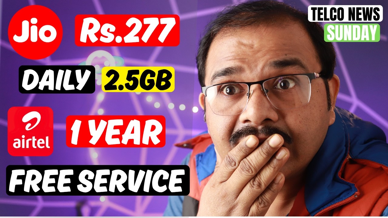 Jio Rs.277 Celebration Pack 28Days & UL Call, Airtel 1 Year FREE, VI Premium 5G with Speed Guarantee