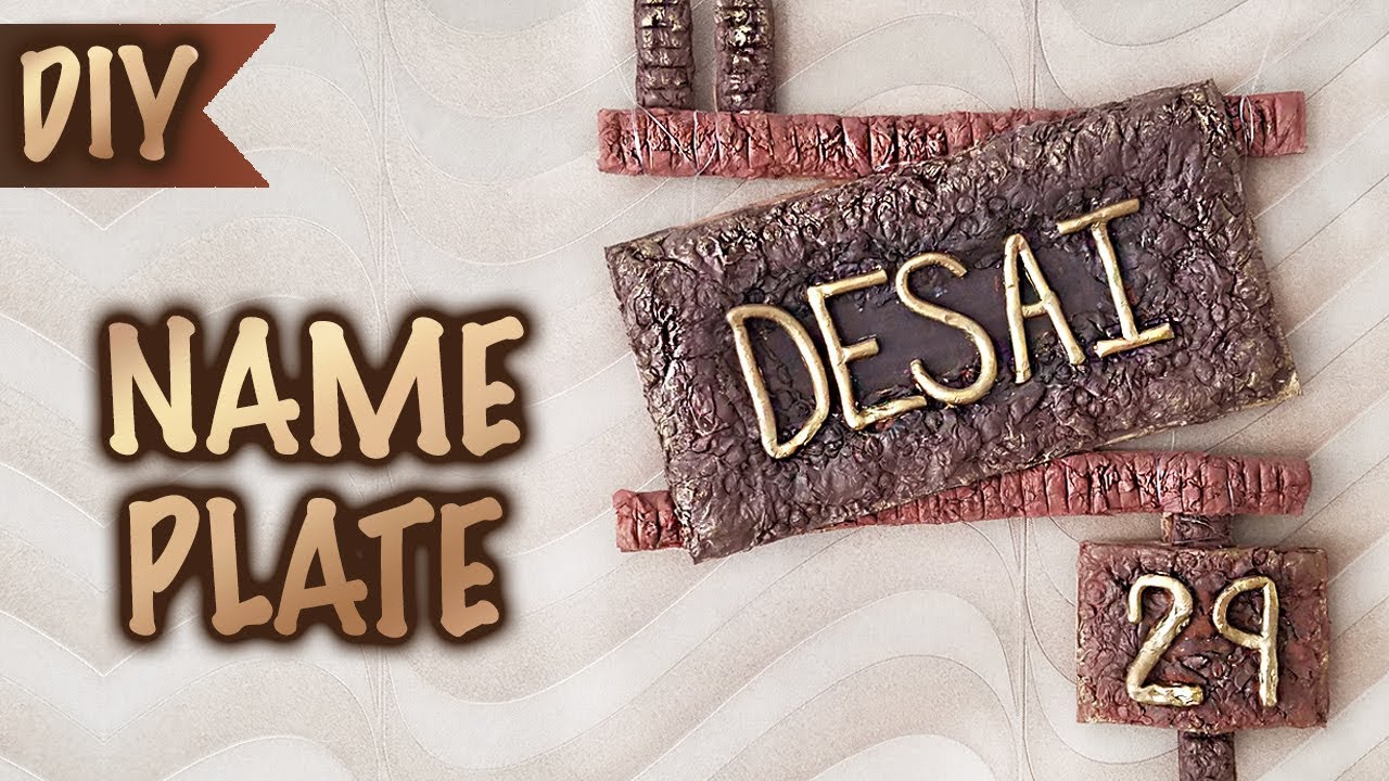 How to make a Name Plate | DIY Hand Made Paper Mache | Home Decor | Kreena Desai