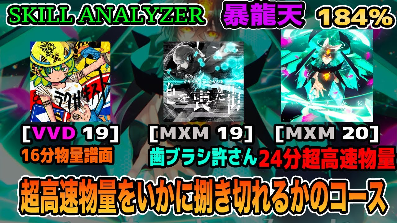【SOUND VOLTEX】SKILL ANALYZER 暴龍天 第5回Bコース (いまきみに回) 184%