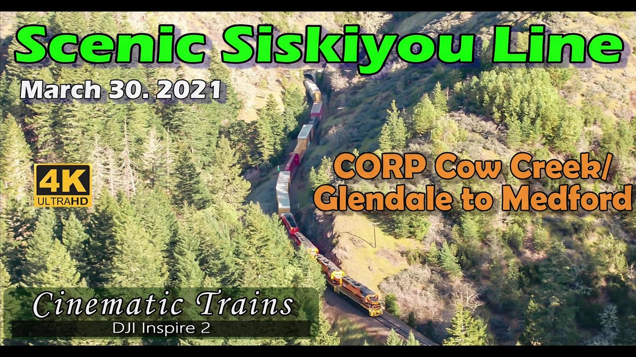 Scenic Siskiyou Line | Cow Creek/ Glendale to Medford (4K) Rare Daytime CORP Trains | DJI Inspire 2