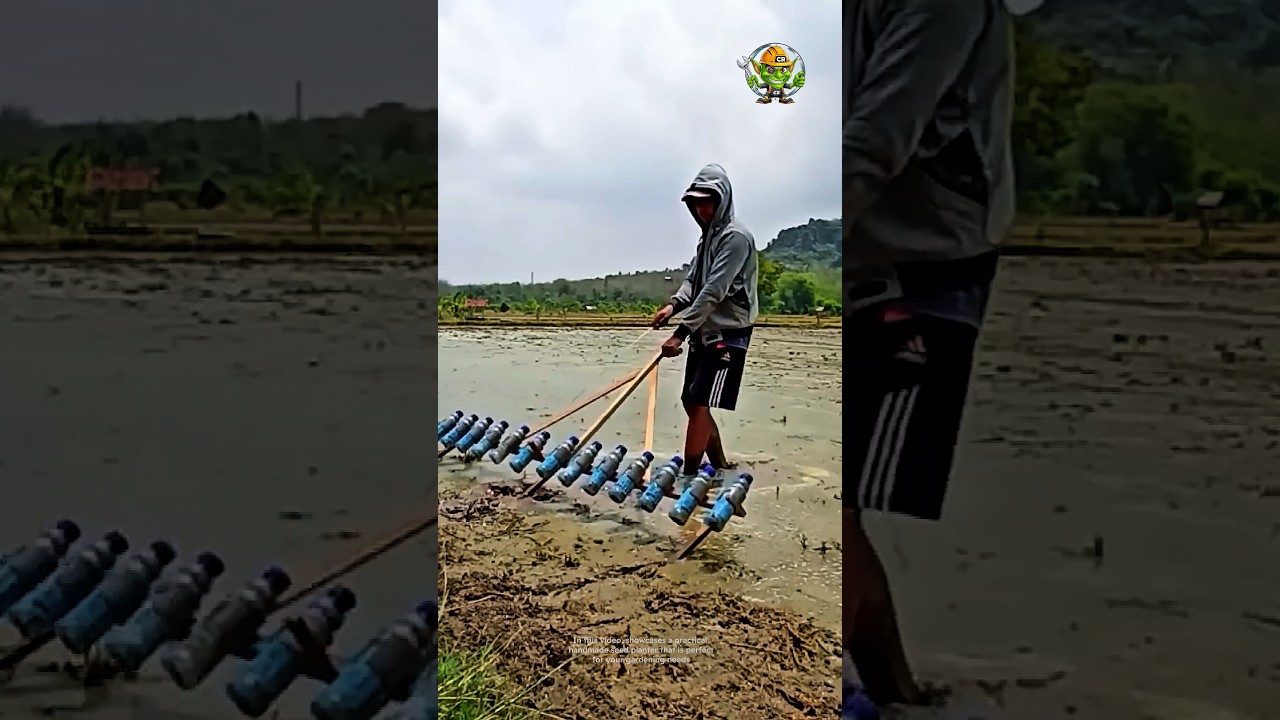 Practical Handmade Seed Planter: Good Tools and Machinery Increase Work Efficiency.
