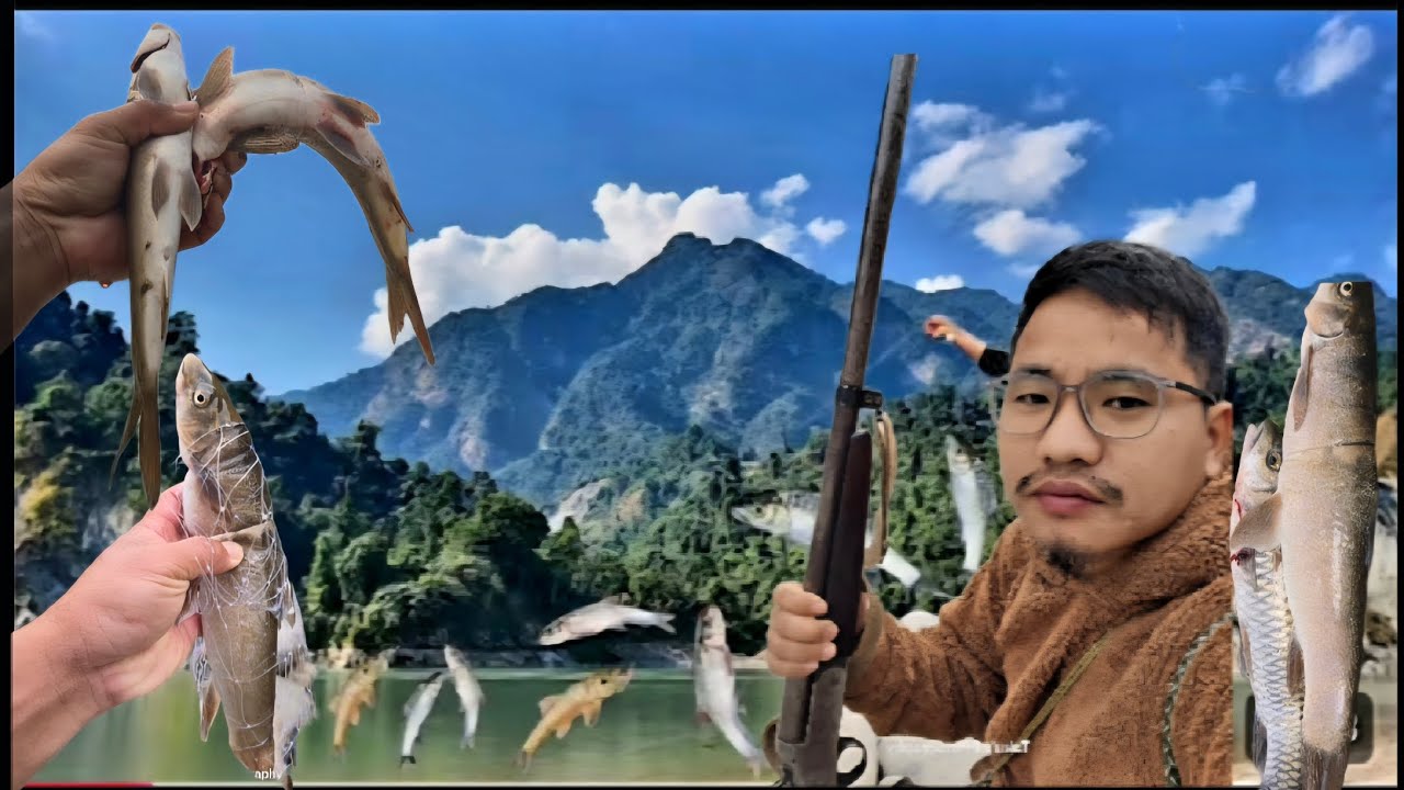 Village Boy Gill Cast Net Fishing in Lohit River, Origin of Brahmaputra River || Northeast-Arunachal