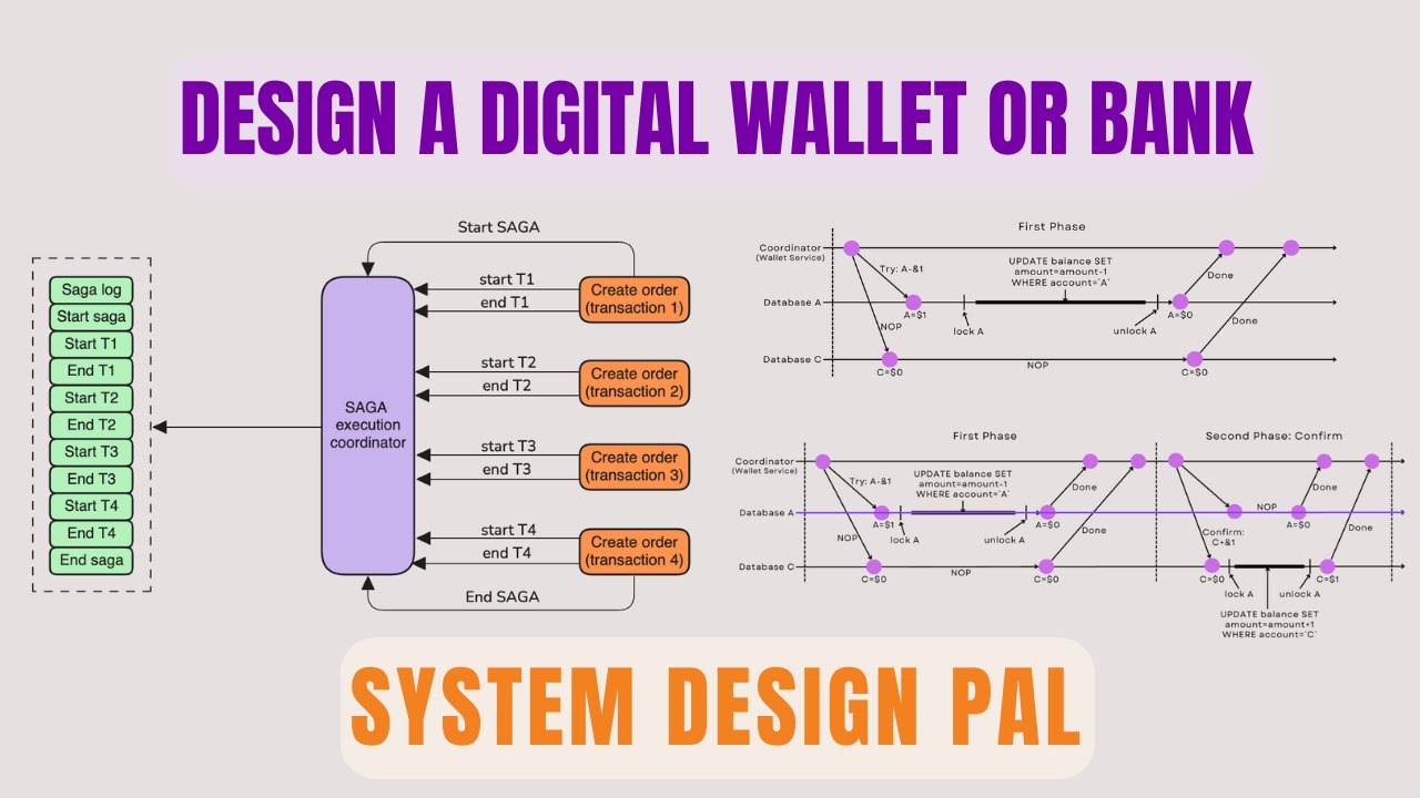 Digital Wallet System Design | Distributed transactions | SAGA pattern