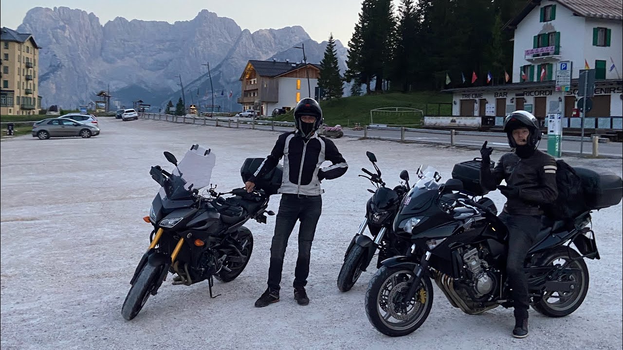 Bajaj Dominar 400Yamaha Tracer 900.Honda CBF 600. Passo Tre Croci.Томный вечер )))).