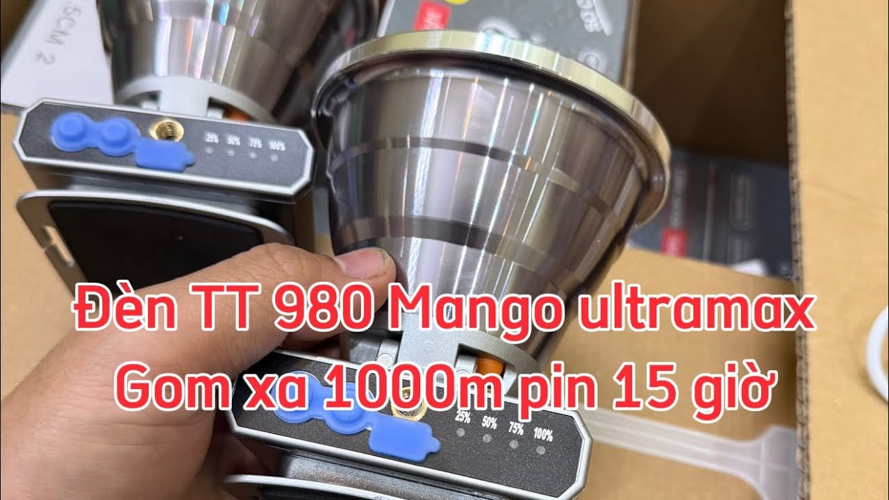 SIÊU PHẨM đèn pin siêu sáng TT 980 Mango ULTRA MAX mạnh mẽ sáng gom xa 1000m pịn trâu 15 giờ sáng