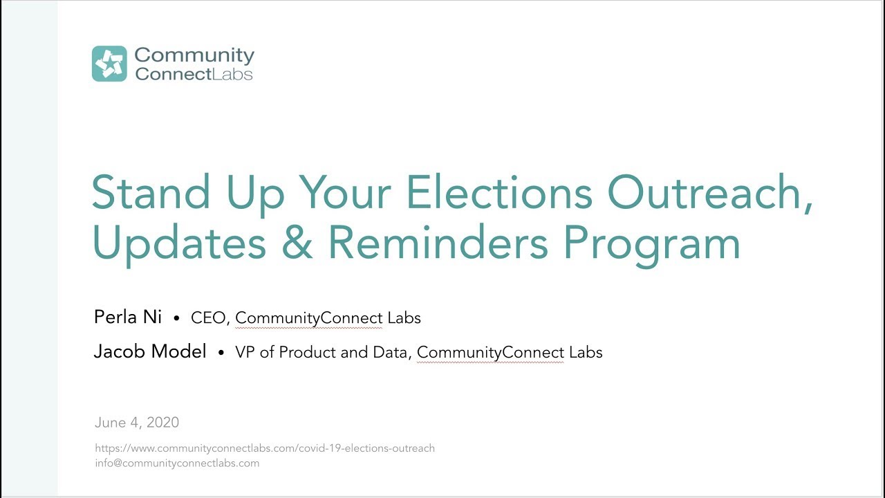 Stand Up Your Elections Outreach, Updates & Reminders Program