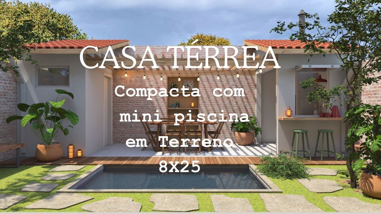Compacta com quintalzinho lateral e área de lazer com mini piscina
