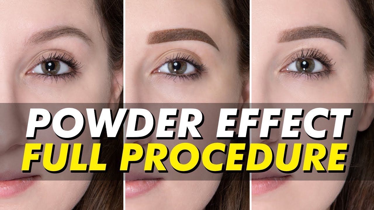 Powder Effect for eyebrow asymmetry | Ombr&eacute; brows by Nadia Afanaseva | Eye Design New York