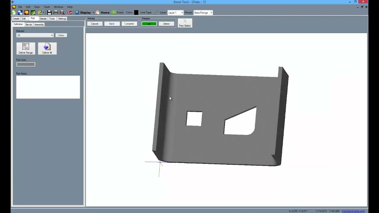 Bend Tech 7x Tube Bending Software - Sheet Metal Plate Tutorial - Trick-Tools.com