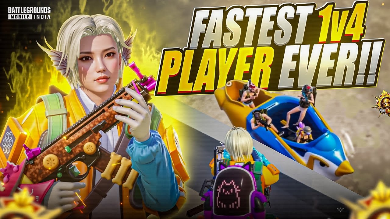 Fastest Android Player Ever  / Fastest Solo VS Squad 1vs4 Clutches / BGMI