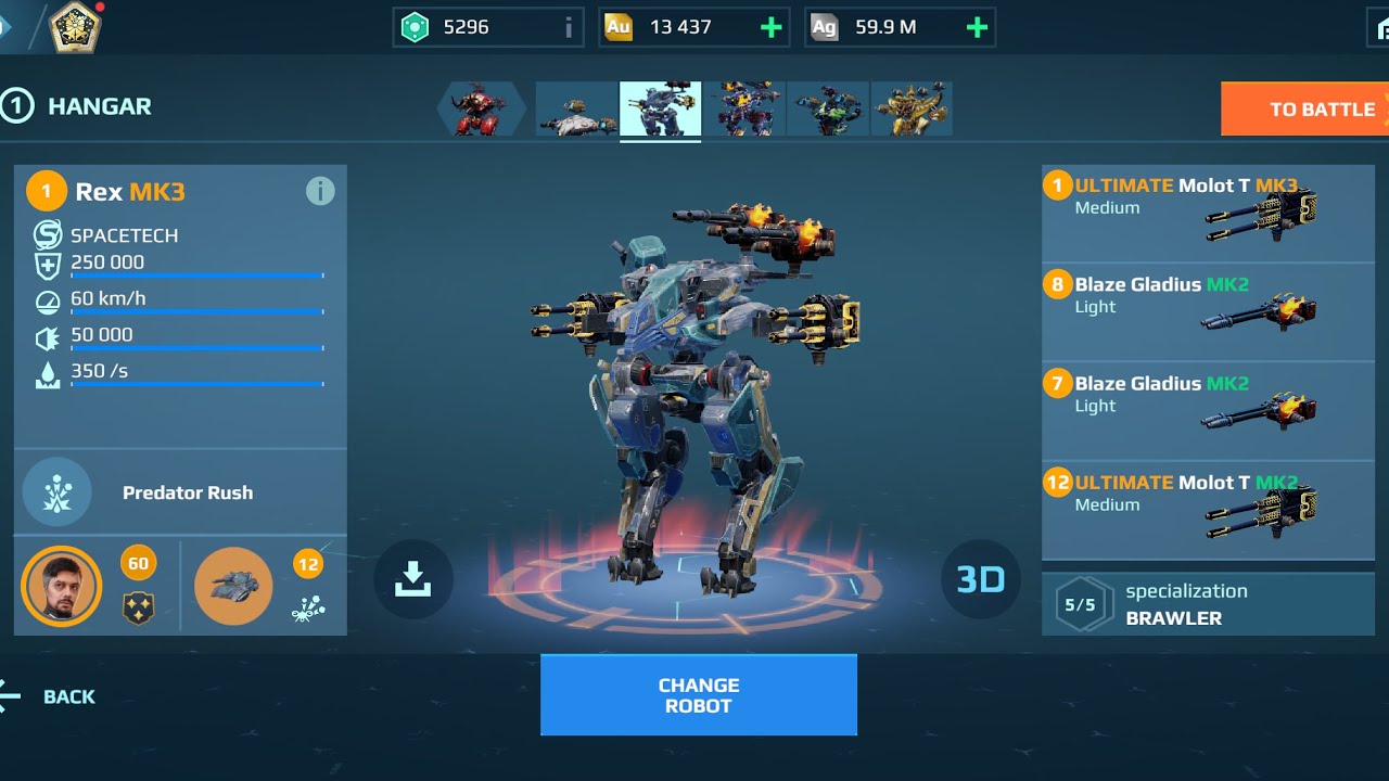 Rex Molot-T | War Robots Gameplay 