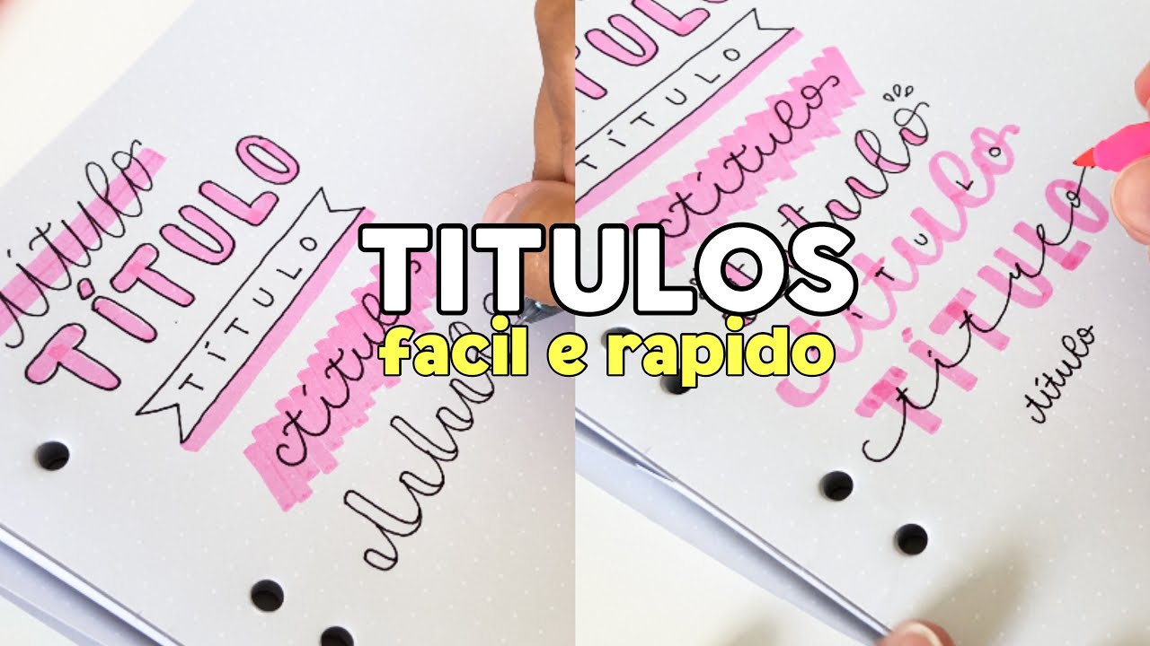 IDEIAS DE TÍTULOS USANDO 1 MARCA TEXTO E 1 CANETA 🖊 🥰 parte2