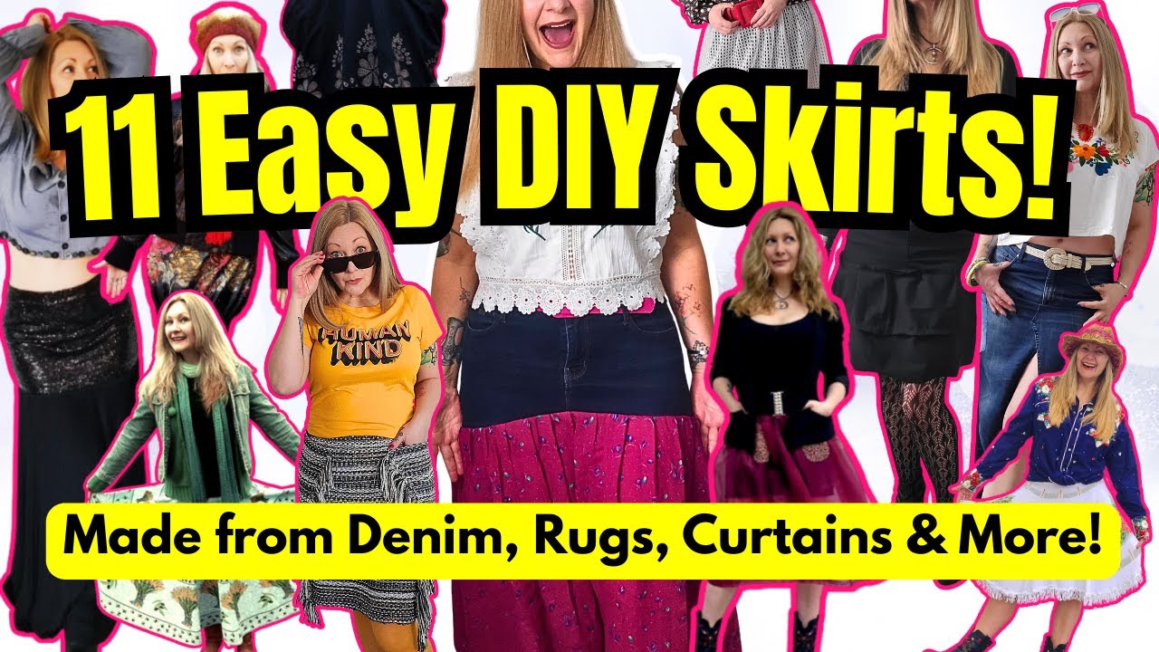 11 Easy DIY Skirts | Upcycled Denim, Rugs, Curtains & More Refashion Ideas