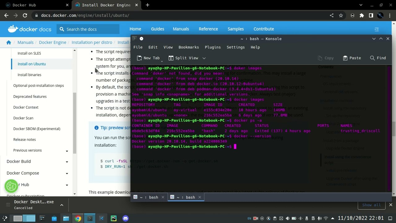 How to install docker and use docker container as an alternative virtual machine for linux