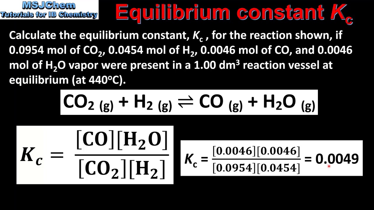 R2.3.2 / R2.3.3 Equilibrium constant, Kc