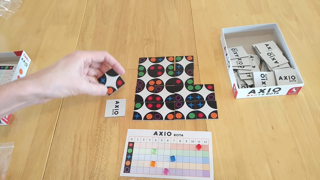 Axio Rota boardgame - how to setup play and review solo playthrough * AmassGames * abstract strategy