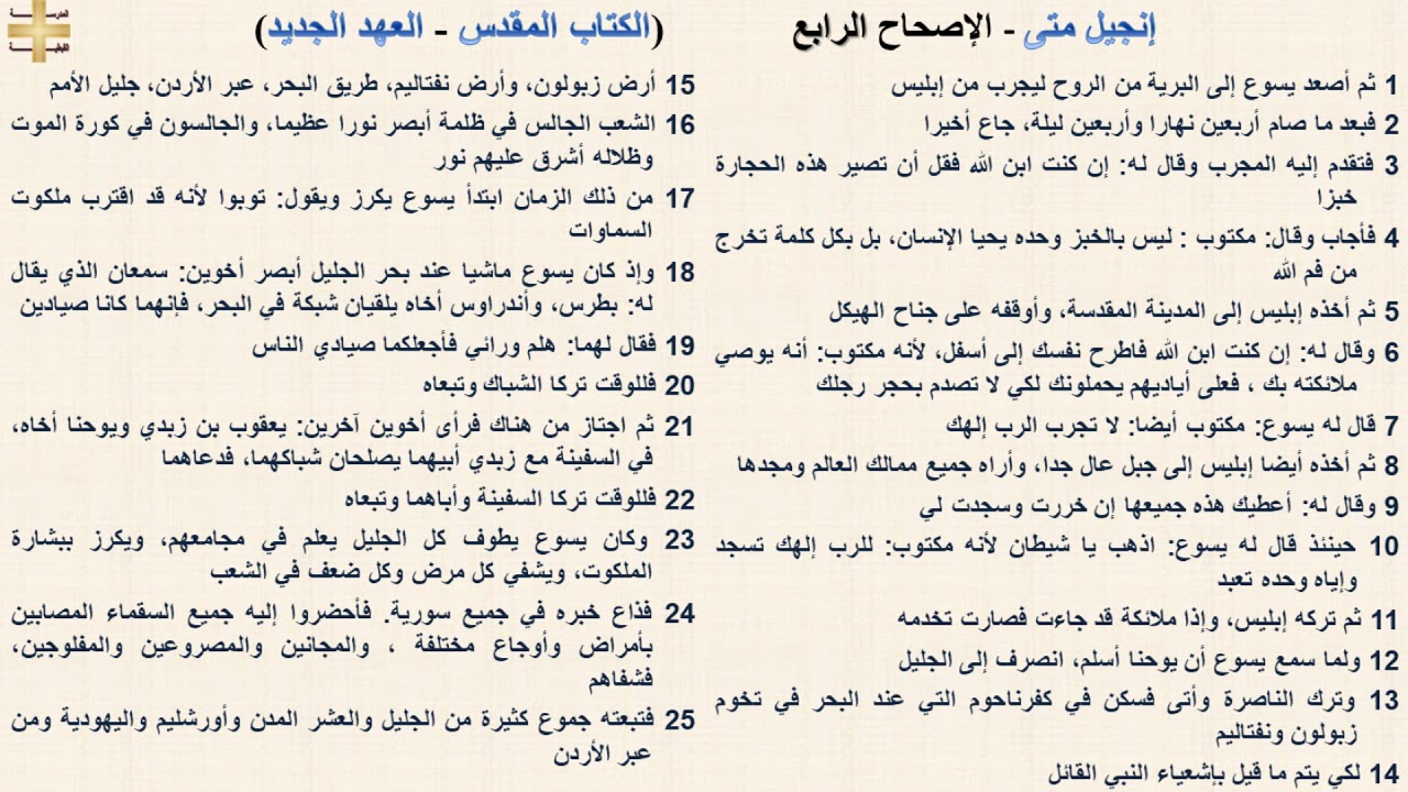 إنجيل متى 4 - الإصحاح الرابع - د/مجدى نجيب - القس ابرام