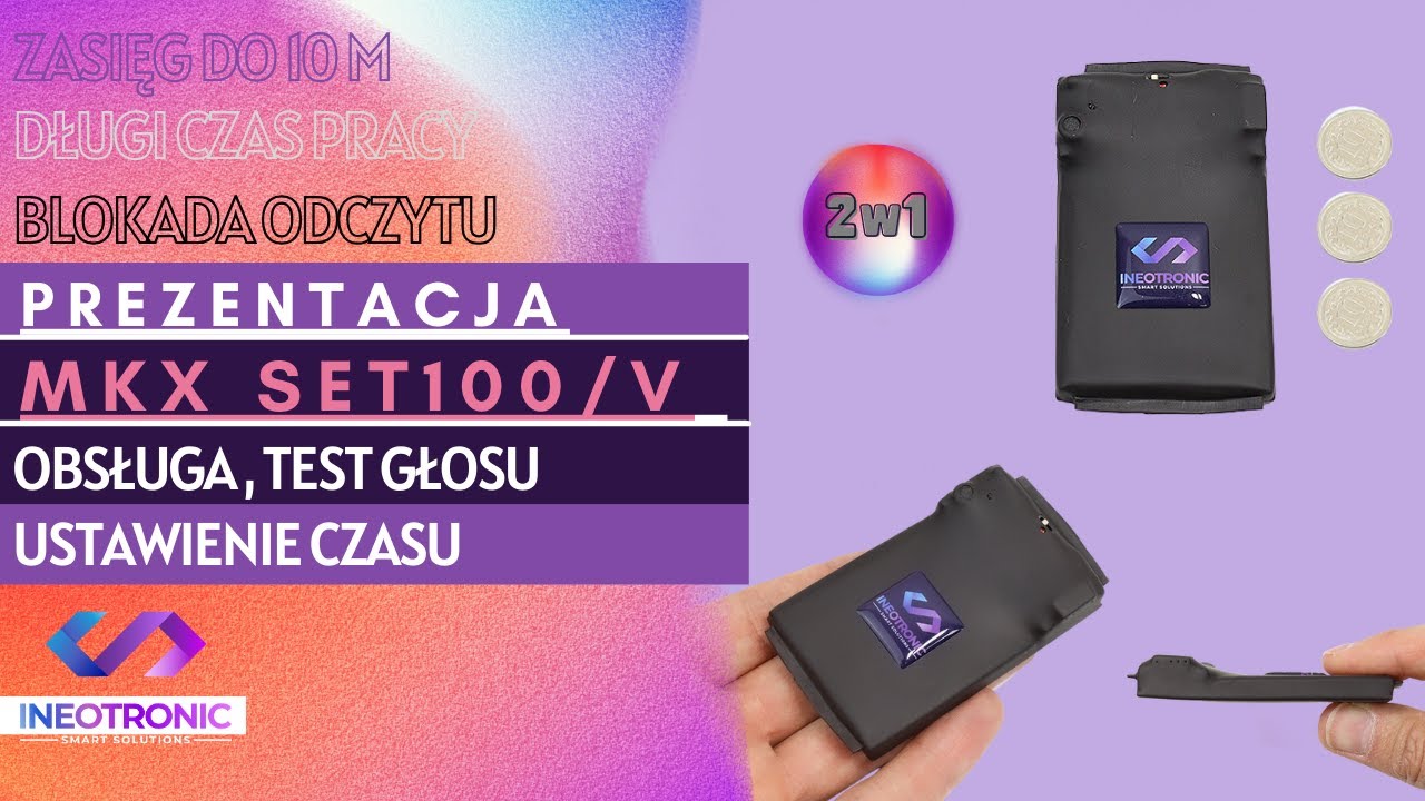 PREZENTACJA DYKTAFONU MKX SET 100/V MARKI INEOTRONIC - OBSŁUGA SPRZĘTU, TEST GŁOSU, USTAWIENIE CZASU